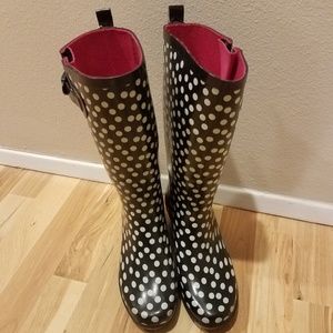 Black rain boots